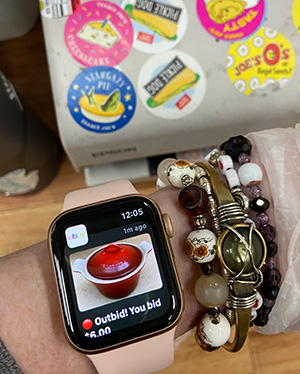 Apple Watch eBay notification that says 'you've been outbid'