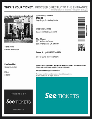 Concert ticket as a PDF